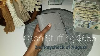 ASMR COUNTING + CASH STUFFING $655 + CASH ENVELOPES + SINKING FUNDS August 2024