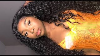 THE BEST CURLY SYNTHETIC FRONTAL WIG FOR BEGINNERS! #GLS205 FRIDAY NIGHT HAIR| Lauryn G.