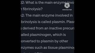 #Fibrinolysis #Haematology #ShortQ&A