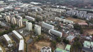 Drone video of a beautiful suburb of Tokyo.