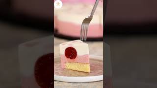 Light & Airy Strawberry Mousse | with Strawberry Sauce #youtubeshorts #shorts #cake