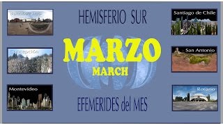 EL CIELO DE MARZO 2015. HEMISFERIO SUR. March´s night sky. Southern Hemisphere