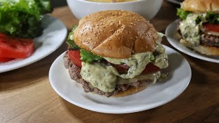 Basil Pesto Smash Burgers Recipe