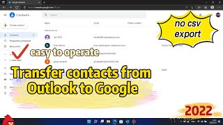 Transfer contacts (address book) from Outlook to Google Gmail