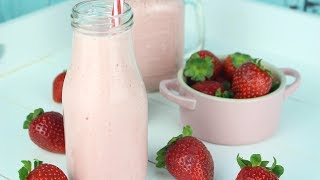 Batido de fresa sin lactosa | Smoothie saludable 😋🍧🍓