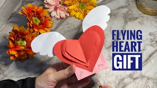 Heart flying gift for friends and loved ones/ diy love cards/paper crafting