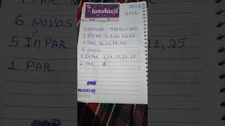 Palpite para o concurso da lotofácil 3112 curte e escreva - se no canal .