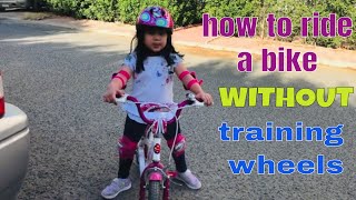 Day 2 || 5 Year Old Riding Bike Without Training Wheels | Learn to ride a bike