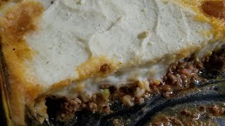 Weeknight Shepherd's Pie topped with Instant Pot Garlic Mashed Potatoes