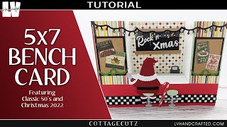 5x7 Bench Fold Card - Santa Stops By a Diner