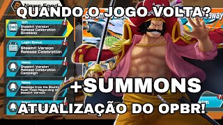 NOVA INFORMAÇÃO DA ATUALIZAÇÃO DO ONE PIECE BOUNTY RUSH! + SUMMONS GASTANDO TODOS OS DIAMANTES! OPBR