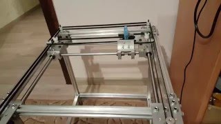 DIY CoreXY 3d printer:: First test run (X Y only)