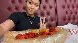 Cajun crawfish seafood boil MUKBANG🦞