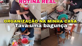 ORGANIZAÇÃO NA CASINHA //MUITA BAGUNÇA//FIZ ALMOÇOU