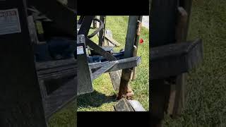 Post and tree puller attachment on a Case makes removing and old fence posts easy!