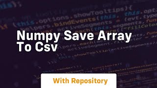 numpy save array to csv