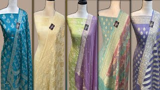 Pure Khaddi Georgette Designer Handloom Dress material 😍Pure Khaddi Dress material 😍Sanjana Creation