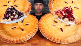 (ASMR) BLUEBERRY & CHERRY PIE MUKBANG