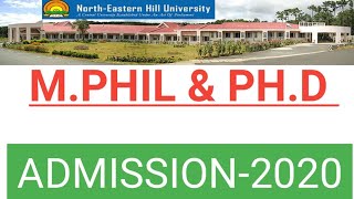 phd admission 2020।। north eastern hill university shillong