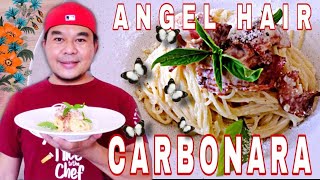 Cooking Angel Hair  Carbonara  5 minutes By Chef Richmond