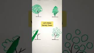 Let's Draw Different Trees 🌳 #trending #shorts #drawing