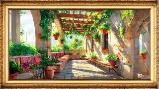 Timeless Roman Terrace Painting | Art Screensaver for TV | Framed Painting Hours | TV Wallpaper | 4K