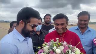 Karnataka Health Minister Dr.Sudhakar Welcomed Jr.NTR Anna At Airport || NTR || Puneeth Rajkumar