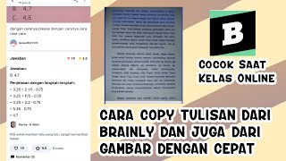 Cara copy tulisan di Aplikasi Brainly beserta tulisan di gambar | tanpa harus ketik manual