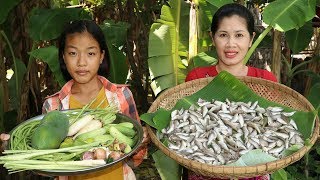 Awesome Cooking Small Fish With Vegetables Healthy food - Cook Fish Recipes - Village Food Factory