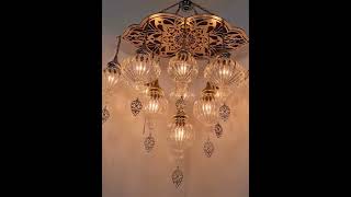 Moroccan Pyrex Glass Chandelier 11 Globe  ♡ YIASSU.COM