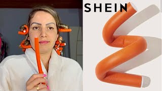 TESTEI BIGUDINHOS FLEXÍVEIS DA SHEIN - CACHOS SEM BABYLISS? #cachos #curls #shein