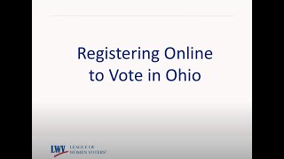 Online Voter Registration in Ohio