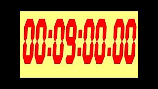 9 minutes Stopwatch with Yellow Background and Red Digits