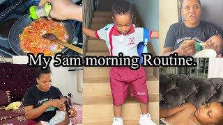 A CHAOTIC 5AM MORNING ROUTINE OF A MOTHER OF 2 TODDLERS LIVING IN NIGERIA .