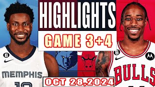 Memphis Grizzlies Vs Chicago Bulls GAME 3+4  Highlights Oct 28,2024 NBA Season