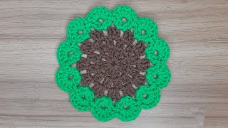 How to Crochet a Beautful Flower Coaster | Easy Crochet Flower Coaster Tutorial