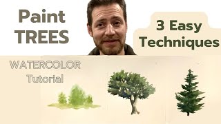 How to Paint Trees in watercolor - 3 Simple Techniques