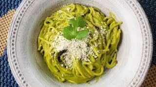 Espegueti Verde al Poblano : Authentic Mexican Style Creamy Poblano Spaghetti