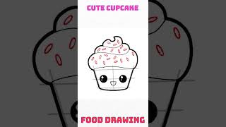 Easy to draw a cute cupcake drawing #easytodraw #howtodraweverything