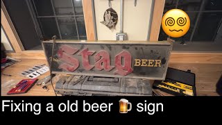 Fixing an old lighted stag🦌beer sign