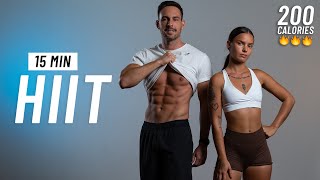 15 MIN INTENSE HIIT WORKOUT - ALL STANDING - Full Body, No Equipment, No Repeats