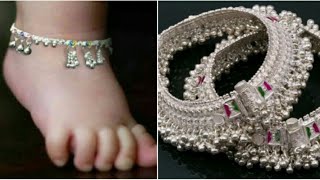 Beautiful Silver Baby Anklet Designs / Heavy & Light Weight Baby Payal Design Ideas / Kada Anklets