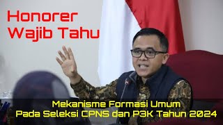 HONORER WAJIB TAHU | MEKANISME FORMASI UMUM PADA SELEKSI CPNS DAN P3K TAHUN 2024