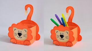 DIY Tiger Pen Pencil Holder | Desktop Organizer Craft | Back to School | Pen Pencil Holder/Stand