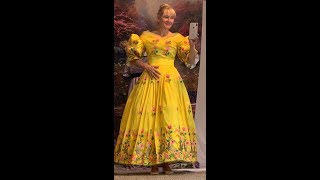 Yellow 1830's bird dress!