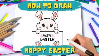 How to draw Happy Easter | Step by Step