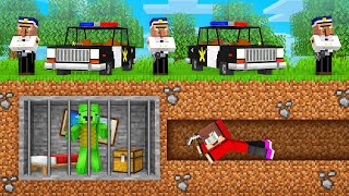 JJ Saved Mikey From the Underground Prison in Minecraft (Maizen)