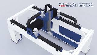 Han's laser 3d 5 axis Machine animation + real life shots