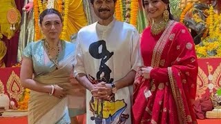 Anil Kapoor,Sonam Kapoor & Rani Mukherjee at Durga Puja Pandal