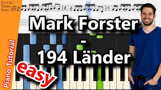 Mark Forster - 194 Länder | easy Piano Tutorial | German